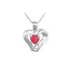 Image 1 : Ruby And Diamond Pendant : 14K White Gold - 0.66 CT TGW