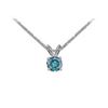 Image 1 : Blue Diamond Solitaire Pendant : 14K White Gold - 1.00 CT Diamonds