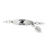 Image 1 : Stainless Steel Carolina Panthers Team Name And Logo Dangle Bracelet - 7.5 Inch