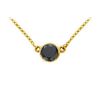 Image 1 : 14K Yellow Gold : Bezel Set Round Black Diamond Solitaire Pendant - 1.25 CT. TW.