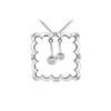 Image 1 : Diamond Frame Design Pendant : 14K White Gold - 0.25 CT Diamonds