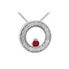 Image 1 : Ruby And Diamond Circle Pendant : 14K White Gold - 1.00 CT TGW