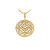 Image 1 : Diamond Circle Pendant : 14K Yellow Gold - 1.00 CT Diamonds