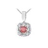 Image 1 : Ruby And Diamond Pendant : 14K White Gold - 0.50 CT TGW