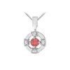 Image 1 : Ruby And Diamond Pendant : 14K White Gold - 0.25 CT TGW