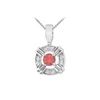 Image 1 : Ruby And Diamond Circle Pendant : 14K White Gold - 0.25 CT TGW