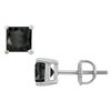 Image 1 : 14K White Gold Prong Set Square Onyx Stud Earrings 4.00 CT TGW.