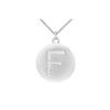 Image 1 : Diamond Initial F Disc Pendant : 14K White Gold - 0.25 CT Diamonds