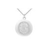 Image 1 : Diamond Initial G Disc Pendant : 14K White Gold - 0.33 CT Diamonds