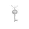 Image 1 : Diamond Key Pendant : 14K White Gold - 0.10 CT Diamonds