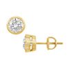 Image 1 : 14K Yellow Gold : Bezel-Set Round Diamond Stud Earrings – 1.50 CT. TW.