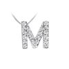 Image 1 : CZ Initial Sterling Silver M Pendant