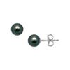 Image 1 : Tahitian Pearl Stud Earrings : 18K White Gold – 8 MM