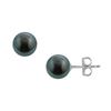 Image 1 : Tahitian Pearl Stud Earrings : 18K White Gold – 11 MM