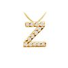 Image 1 : Classic Z Initial Diamond Pendant : 14K Yellow Gold - 0.15 CT Diamonds