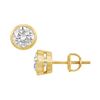 Image 1 : 18K Yellow Gold : Bezel-Set Round Diamond Stud Earrings – 0.50 CT. TW.