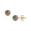 Image 1 : Tahitian Pearl Stud Earrings : 18K Yellow Gold – 9 MM
