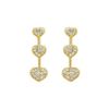 Image 1 : Diamond Heart Journey Earrings : 14K Yellow Gold - 0.50 CT Diamonds