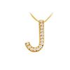 Image 1 : Classic J Initial Diamond Pendant : 14K Yellow Gold - 0.25 CT Diamonds