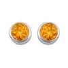 Image 1 : Citrine Bezel-Set Stud Earrings : .925 Sterling Silver - 2.00 CT TGW