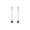 Image 1 : Ruby And Diamond Earrings : 14K White Gold - 0.60 CT TGW