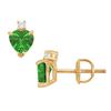 Image 1 : Diamond And Emerald Stud Earrings : 14K Yellow Gold - 2.04 CT TGW