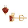 Image 1 : Diamond And Garnet Stud Earrings : 14K Yellow Gold - 2.04 CT TGW