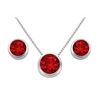Image 1 : Ruby Pendant And Stud Earrings Set In Sterling Silver 2.00 CT TGW