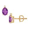 Image 1 : Diamond And Amethyst Stud Earrings : 14K Yellow Gold - 2.04 CT TGW