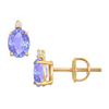 Image 1 : Diamond And Tanzanite Stud Earrings : 14K Yellow Gold - 2.04 CT TGW