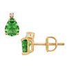 Image 1 : Diamond And Emerald Stud Earrings : 14K Yellow Gold - 2.04 CT TGW