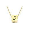 Image 1 : 14K Yellow  Alphabet  "J"  Semi-Polished Block Initial Chain Slide Pendant With Outside Diameter