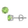 Image 1 : Peridot Stud Earrings : 14K White Gold - 2.00 CT TGW