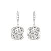 Image 1 : Cubic Zirconia And  Sterling Silver Rhodium Plated Push Back Earrings