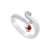 Image 1 : Ruby And Diamond Ring : 14K White Gold - 0.20 CT TGW