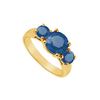 Image 1 : Three Stone Sapphire Ring : 14K Yellow Gold - 1.75 CT TGW