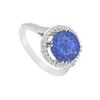 Image 1 : Diffuse Sapphire And Diamond Ring : 14K White Gold - 1.25 CT TGW