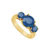 Image 1 : Three Stone Sapphire Ring : 14K Yellow Gold - 2.00 CT TGW