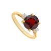 Image 1 : Garnet And Diamond Ring : 14K Yellow Gold - 0.75 CT TGW