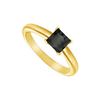 Image 1 : Black Diamond Princess Cut Solitaire Ring : 14K Yellow Gold 1.00 CT Diamond