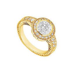 Diamond Engagement Ring : 14K Yellow Gold - 0.75 CT Diamonds