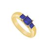 Image 1 : Three Stone Sapphire Ring : 14K Yellow Gold - 0.25 CT TGW