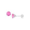 Image 1 : Sterling Silver Martini Style Created Pink Sapphire Stud Earrings With 2.00 CT TGW