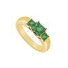 Image 1 : Three Stone Emerald Ring : 14K Yellow Gold - 0.33 CT TGW