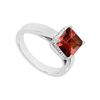 Image 1 : Garnet And Diamond Ring : 14K White Gold - 0.83 CT TGW