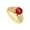 Image 1 : Ruby And Diamond Engagement Ring : 14K Yellow Gold - 1.00 CT TGW