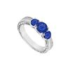 Image 1 : Diffuse Sapphire Three Stone Ring 10K White Gold 0.50 CT TGW