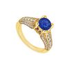 Sapphire And Diamond Engagement Ring : 14K Yellow Gold - 1.00 CT TGW
