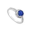 Sapphire And Diamond Engagement Ring : 14K White Gold - 1.50 CT TGW