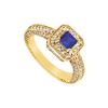 Sapphire And Diamond Engagement Ring : 14K Yellow Gold - 1.25 CT TGW